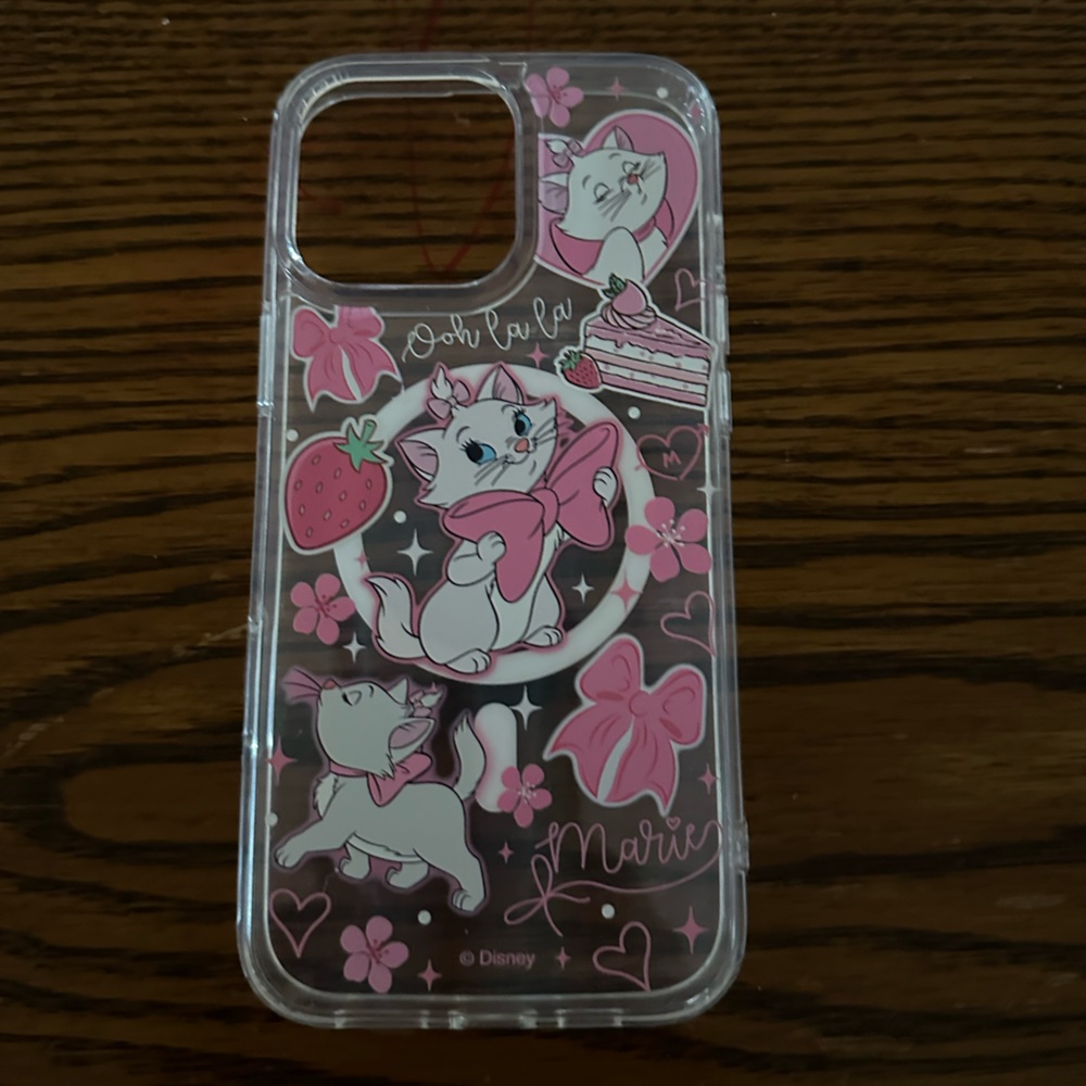 Disney Marie Clear Phone Case with Pink Accents